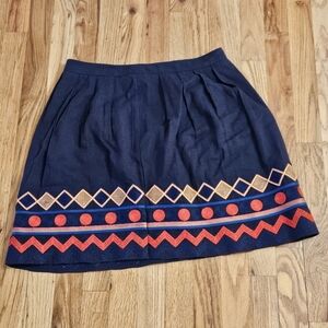 Pomelo Anthropologie Rayon Linen Blend Pleated Skirt Size M